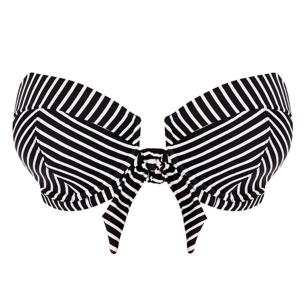 NWT Freya Beach Hut Bandeau Bikini Top - Black - 32FF